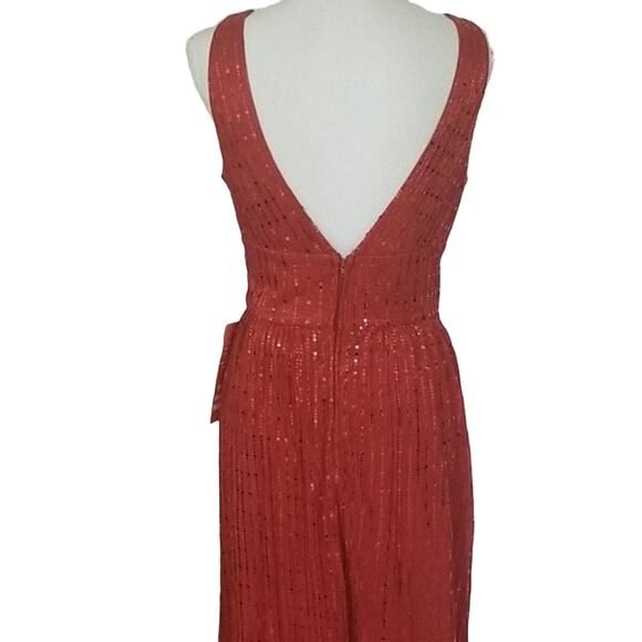New Red Long Sequined Dress - Picture 5 of 8